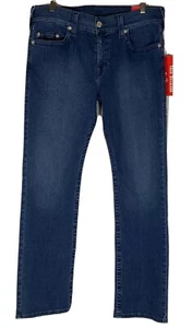 True Religion Herren Jeans W32x32 Ricky Relaxed Straight Farbe Offset Blau Denim - Bild 1 von 7