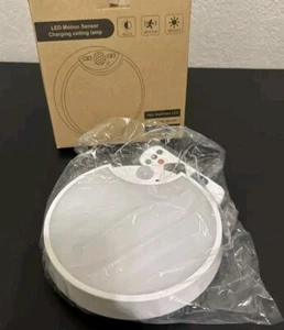 Motion Sensor LED Ceiling Light Dimmable Timer Night Lamp Battery Powered Remote - Picture 1 of 3