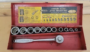 Vintage Wizard 12-teiliges Chrom 3/8" Antrieb Steckschlüsselsatz Western Auto H2933 - Bild 1 von 13