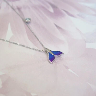 Massiccio 925 Argento Sterling Sirenetta Coda Ciondolo Collana Mamma Day Regalo - Immagine 1 di 3