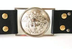 Authentischer Gianni Versace Italien Medusa Leder Vintage Gürtel - Bild 1 von 9