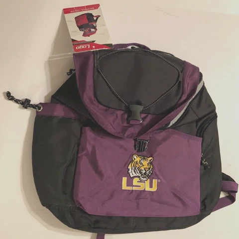 LSU TIGERS Logo NCAA Brand Insulated Backpack Cooler Bag Purple Black SEC New Cover