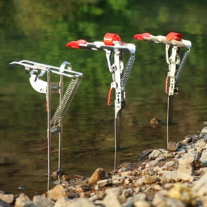 Fishing Rod Holder Spring Automatic Full Stainless Steel Adjustable Sensitivity - Picture 1 of 19