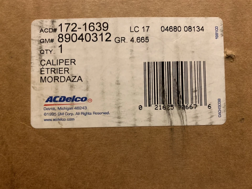 89040312 GM AcDELCO NEW GENUINE OEM CALIPER - Image 1 of 1