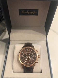 Montegrappa Fortuna Chronograph Leather Men's Watch IDFOWCMM (Swiss Made) - Picture 1 of 8