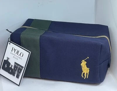 BNWT Ralph Lauren Polo Black Travel Cosmetic Toiletry Bag - Blue & Green - Nice! - Image 1 of 4