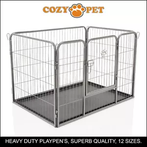 Heavy Duty Cozy Pet Puppy Playpen Run Crate Pen 61cm High Dog Cage - ABS Floor - Picture 1 of 12