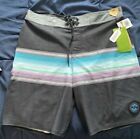 NWT Quiksilver Highline swim Shorts size 29 mid length 19 inch Trunks