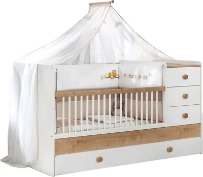 Cilek Natura mitwachsendes Babybett mit Gästebett 80x130-180 cm - Bild 1 von 4