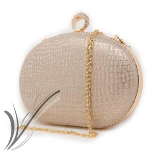 Pochette elegante oro gold da donna sera per cerimonia clutch rigida dorata - Foto 1 di 2