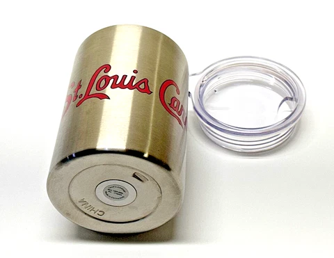 MLB St. Louis Cardinals 4.5" tall 3.25" Wide Metal Tumbler Travel Mug Hot Cold Cover