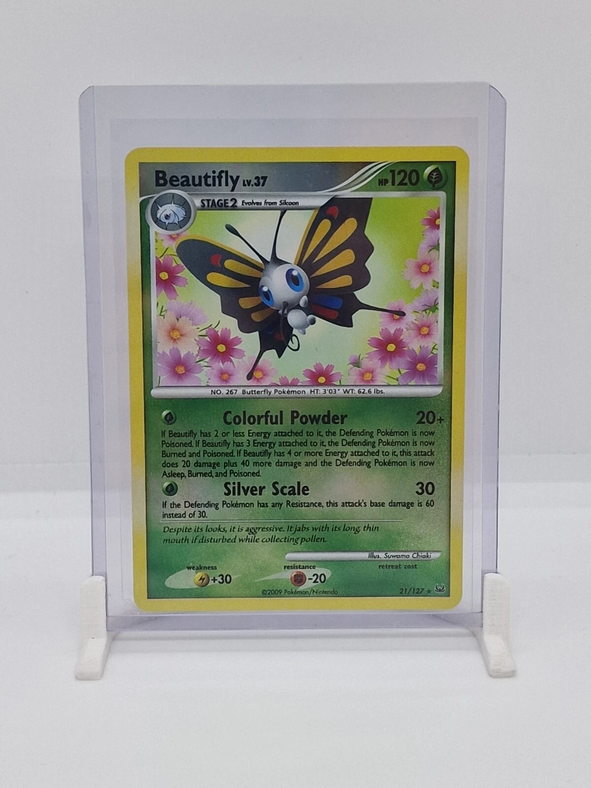 Beautifly Reverse Holo / Shiny Pokemon TCG Card 21/127 Platinum 2009 NEAR MINT