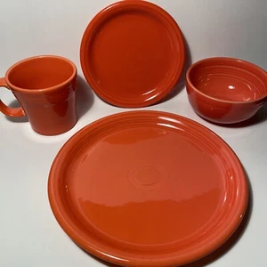 Fiestaware Bistro Dinnerware Set Poppy Orange Fiesta Dinner Bread Plate Bowl Mug - Picture 1 of 15