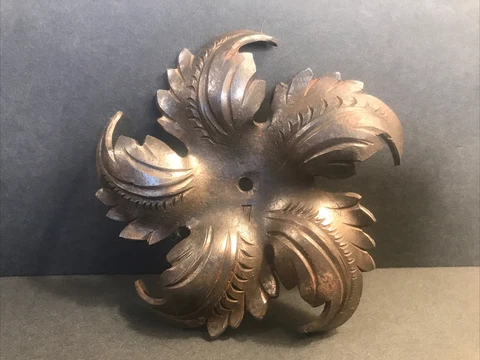 Antique wrought iron flower/Iron Rose/Pediment/Hand forged/Edgar Brandt/C.1930 Cover