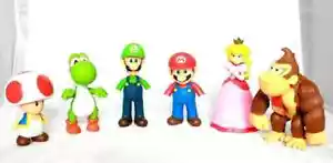 Super Mario Brothers 4.5-6" Action Figures Luigi Yoshi Donkey Kong Peach Toad - Picture 1 of 8