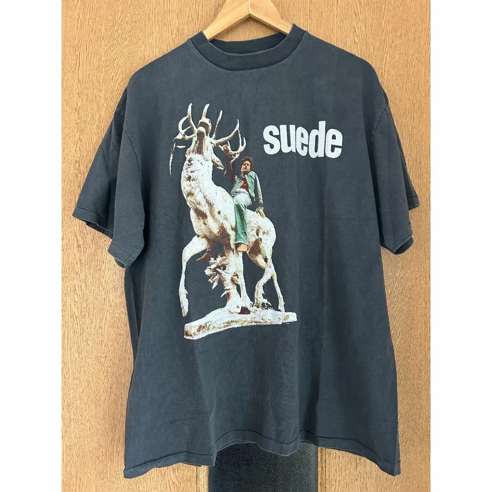 Banda de gamuza años 90 manga corta camiseta negra unisex hombre mujer NH20742 Foto 1 de 1