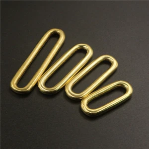 Molded Cast Closed Solid Brass Oval Loop Ring for Leather Bags Straps Webbing - Picture 1 of 6