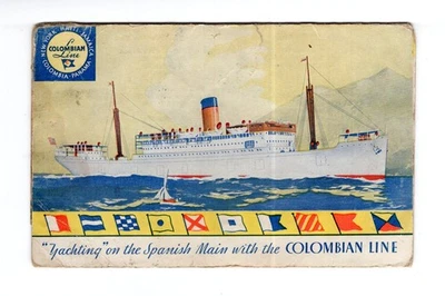 A692 EE. UU. - Ship Topical - Colombian Line Steamers - Haití 1932 Usado Desplegable PC Foto 1 de 3