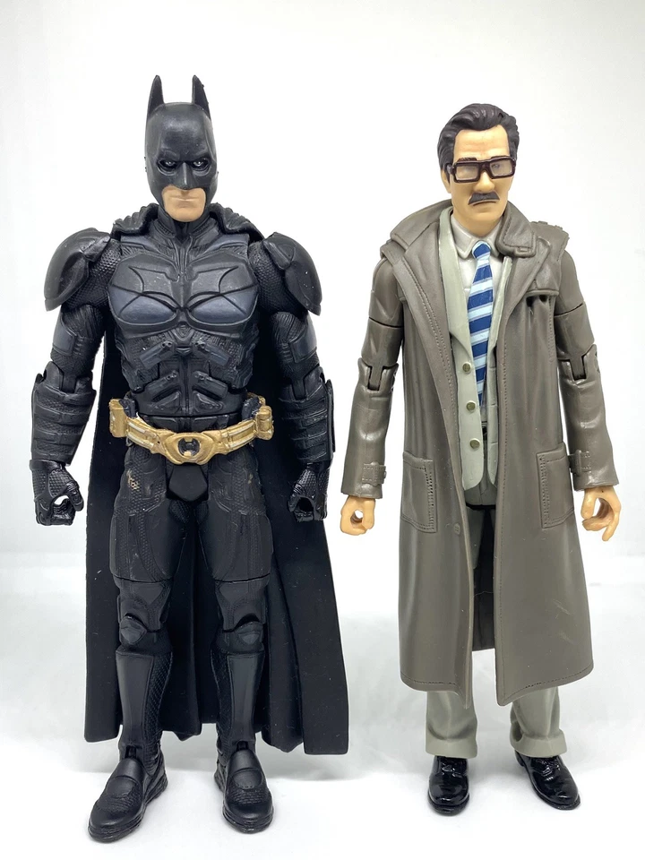 Lote Mattel Movie Masters The Dark Knight Trilogy Batman & Gordon USADO - Imagem 1 de 4