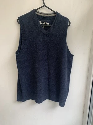 boden women’s navy 100% lambswool sleeveless jumper vest s v neck knit  - Image 1 of 4