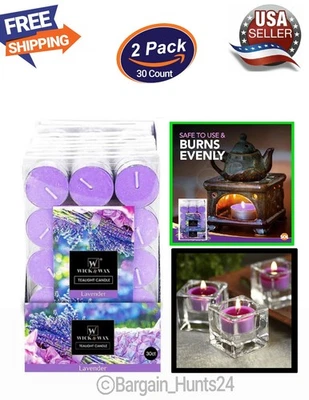 30 Count Scented & Unscented Tealight Candles Long Lasting Aromatherapy Candles - Image 1 of 4