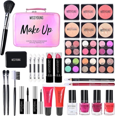 Trousse Di Trucchi Set, Kit Trucco Professionale Completocon Palette Di Ombretti - Immagine 1 di 4