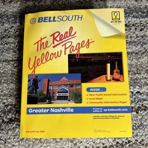 Vintage Bell South Phone Book Real Yellow Pages Greater Nashville 1999-2000 615 - Picture 1 of 17