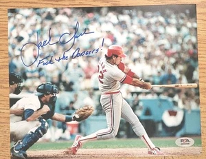 Jack Clark Signed 8x10 Photo Inscribed "F...The Dodgers!" PSA COA Cardinals - Picture 1 of 4