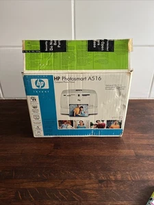HP Photosmart A516 Compact Photo Printer + Box, Power Cable, CD & instruction - Picture 1 of 5