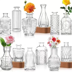 12pcs Glass Flower Vase Small Bud Vase Round Centrepiece Home Decor Wedding Gift - Picture 1 of 8