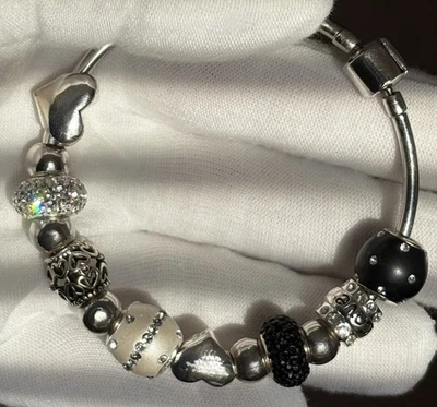 Brazalete Brazalete Plata de Ley 925 con Dijes de Estrás Damas IBB Tailandia Foto 1 de 4