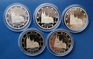 BRD 5 x 2 Euro Gedenkmünzen 2011 - ADFGJ - Kölner Dom - Spiegelglanz - PP - Bild 1 von 3