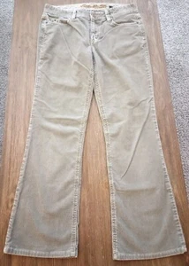 Eddie Bauer Corduroy Boot Cut Classic Khaki Stretch Woman's Mid Rise Size 4 - Picture 1 of 14