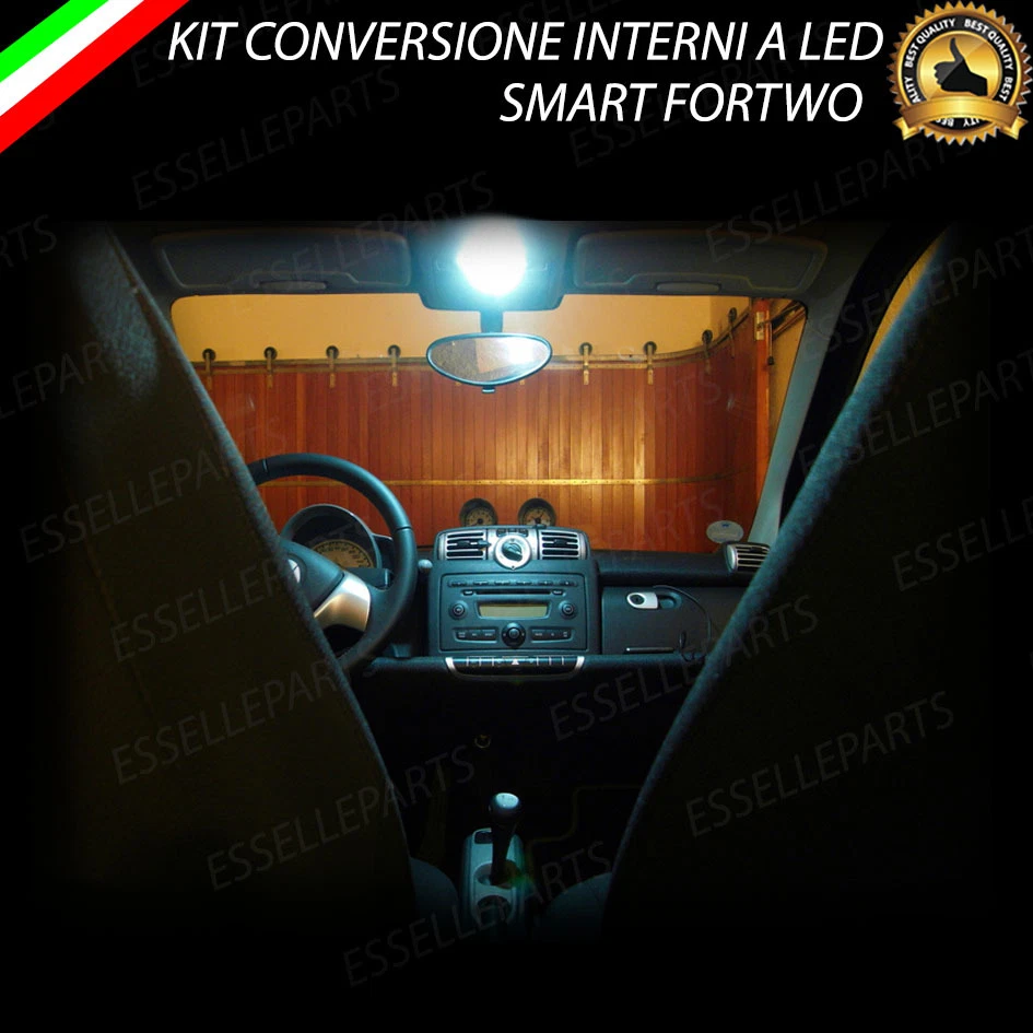 KIT FULL LED INTERNI SMART FORTWO 451 PLAFONIERA ANTERIORE 6000K - Immagine 1 di 1