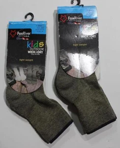 NEW Fox River Kids Lightweight Crew Socks XSmall Youth Shoe 7-11 Wick Dry 2 Pair - Picture 1 of 1