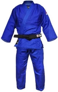 New Fuji Sports Mens Kids Womens Double Weave Judo Gi Kimono - Blue Size 7 - Picture 1 of 2