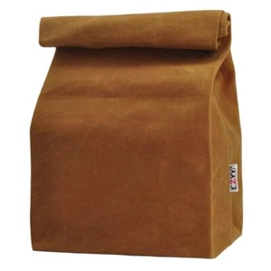 Waxed Canvas Lunch Bags Brown Paper Bag Styled - Classic Updated - Reusable a... - Picture 1 of 7