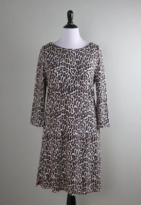 TOMMY BAHAMA $118 Drapey Ponte Stretch 3/4 Sleeve Dress in Leopard Size Large - Image 1 of 4