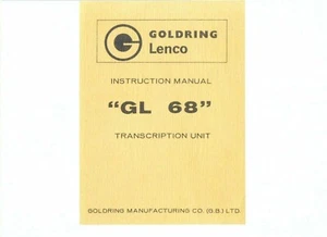 Lenco  Bedienungsanleitung  owners manual für GL 68 Goldring englisch Copy - Picture 1 of 1