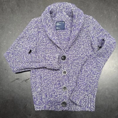 American Eagle Outfitters Wool Blend Shawl Collar Purple Gray Cardigan Sweater M - Image 1 of 4