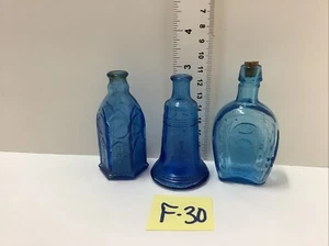 LOT OF 3 BLUE ? VTG? SMALL BOTTLES - Picture 1 of 3