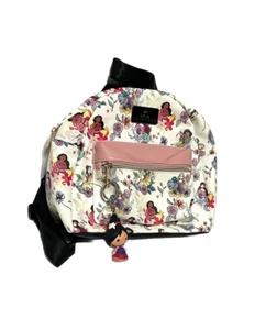 Disney Princess & Sidekicks Floral Mini Backpack Bag With Keychain - Picture 1 of 12