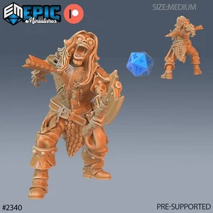 6K Resin 32mm Epic Miniatures Zombie Warrior Attacking for D&D, Role-Play - Picture 1 of 1