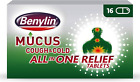 Comprimés tout-en-un Benylin Mucus contre la toux et le rhume, 16 chacun