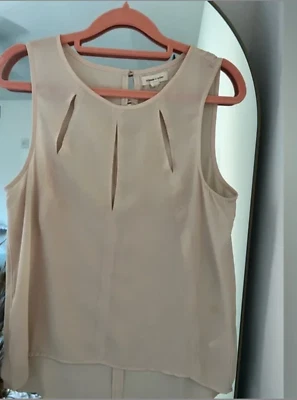 Blusa para mujer sin mangas beige crema talla mediana Foto 1 de 4