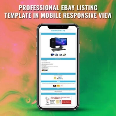 New Ebay Templates Listing Auction Professional Responsive Mobile Design HTML - Image 1 of 4