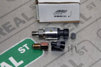 Kit de sensor de presión de combustible de aceite inoxidable AEM 150 PSIg 1/8NPT -4 30-2130-150 Foto 1 de 4