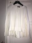 Me And Em Womens Top Size 8 Long Sleeve Thick White Stretch Cotton Blend