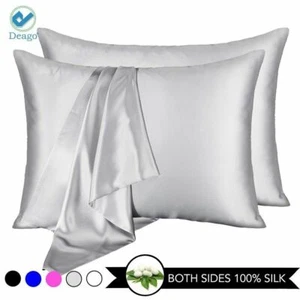 2 Pack Silk Pillowcase Soft Smooth Satin Luxury Bed Pillow Case Cushion Covers - Picture 1 of 16