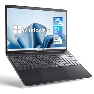 SGIN Laptop 15.6 Zoll 8GB DDR4 RAM 256GB SSD Typ-C WiFi bis zu 2,5GHz Silber - Bild 1 von 8